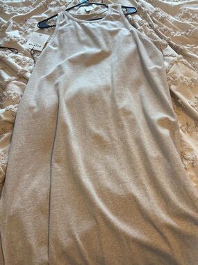 Noize Light Gray Midi Skirt - Sleek Stretch Knit